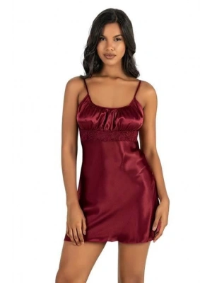 Bicomi Bordo Kısa Saten Gecelik 8208