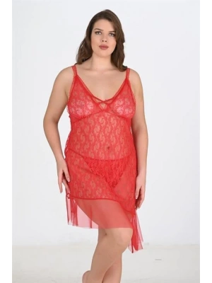 Bicomi Büyük Beden Kırmızı Gecelik