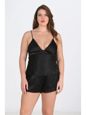 Bicomi Büyük Beden Siyah Şort Takımı