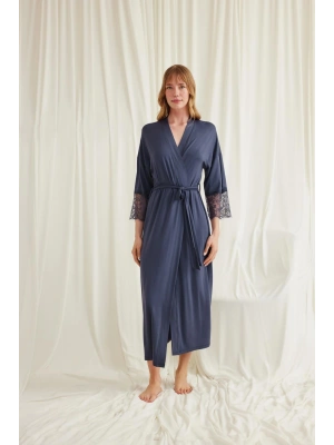 Bicomi Dantelli ve Kuşaklı Sabahlık