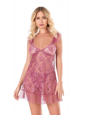 Bicomi Gül Kurusu Kısa Tül Gecelik