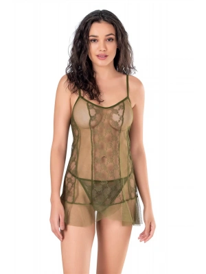 Bicomi Haki Kısa Tül Gecelik