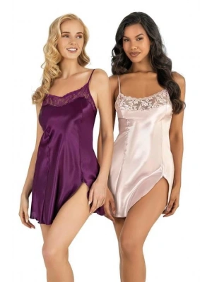 Bicomi Mor Kısa Saten Gecelik 8217