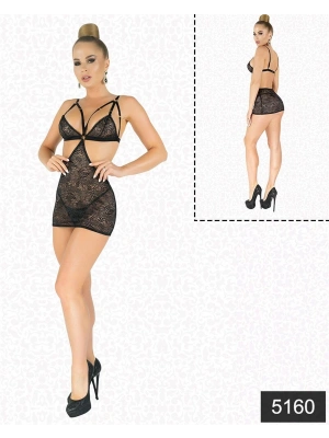 Bicomi Simli Likralı Dantel Babydoll