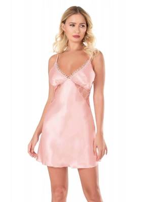 Bicomi Somon Kısa Saten Gecelik