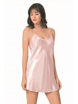 Bicomi Somon Kısa Saten Gecelik