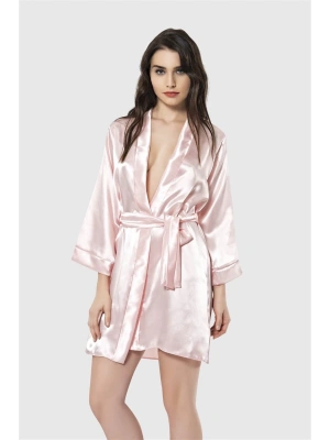 Bicomi Somon Kısa Saten Sabahlık