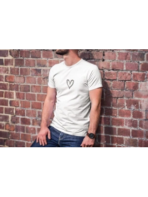 Bisiklet Yaka Baskılı Oversize T-Shirt - Beyaz -