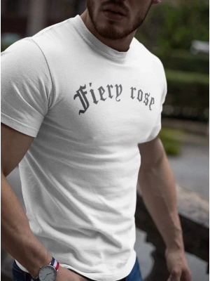 Bisiklet Yaka Baskılı Oversize T-Shirt - Beyaz