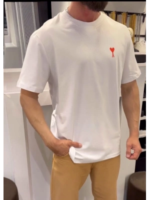 Bisiklet Yaka Baskılı Oversize T-Shirt - Beyaz -