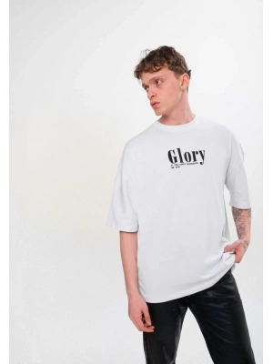 Bisiklet Yaka Baskılı Oversize T-Shirt - Siyah -