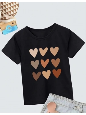 Bisiklet Yaka Baskılı T-Shirt - Siyah -