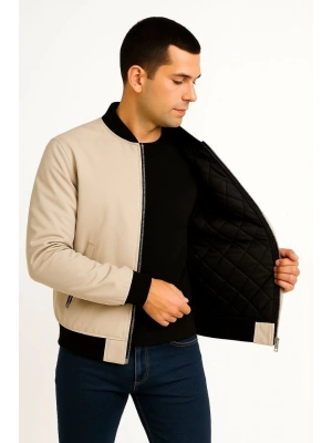 Bomber Mont Ceket - Bej -