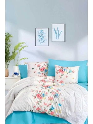 Çift Kişilik Ranforce Nevresim Takımı %100 Pamuklu Butterfly