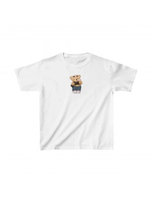 Çocuk Baskılı T-Shirt - Beyaz