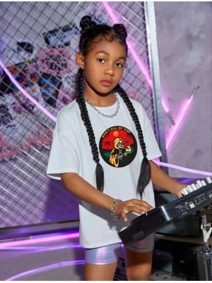 Çocuk   Baskılı T-Shirt - Beyaz