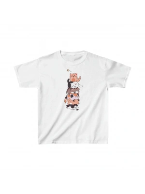 Çocuk   Baskılı T-Shirt - Beyaz