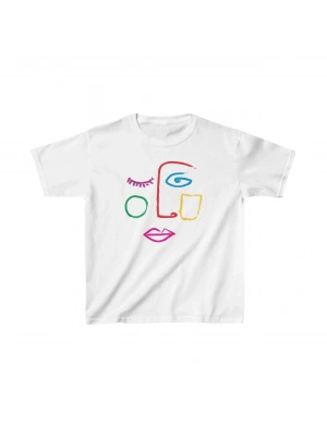 Çocuk Baskılı T-Shirt - Beyaz