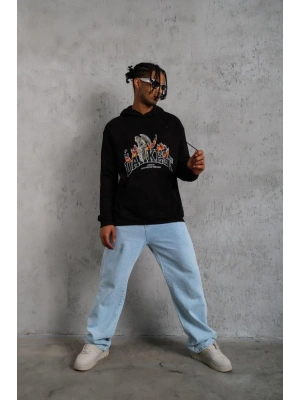 DANKES Baskılı Kapüşonlu Sweat - Siyah -