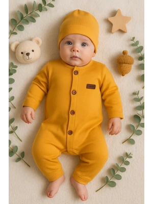 Düğmeli Önden Açık İnterlok Tulum