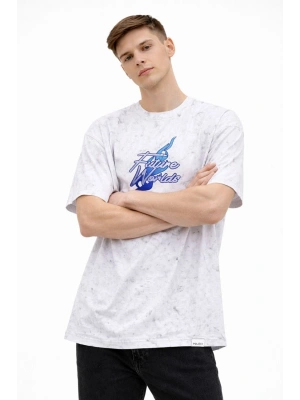 Erkek Asit Yıkamalı Oversize Tişört - Beyaz