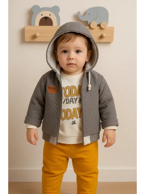 Erkek Bebek Today Baskılı Yağmurluk 3lü Takım
