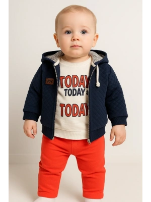 Erkek Bebek Today Baskılı Yağmurluk 3lü Takım