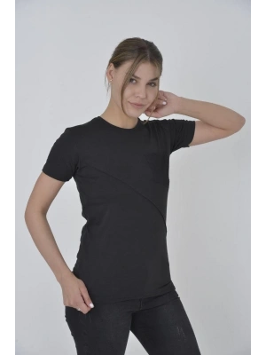 File Cepli Slim fit T-shirt - Siyah -