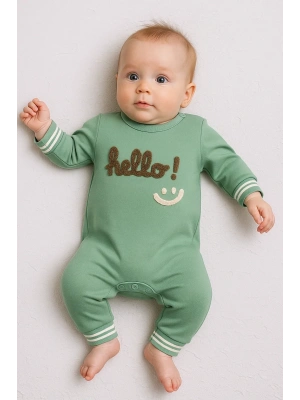Hello Nakışlı % 100 Pamuk Erkek Bebek Tulum
