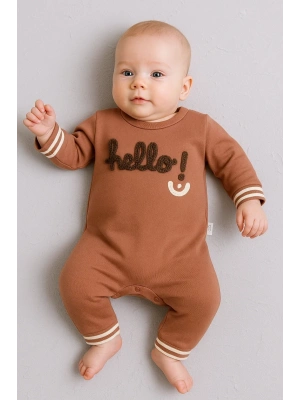 Hello Nakışlı % 100 Pamuk Erkek Bebek Tulum