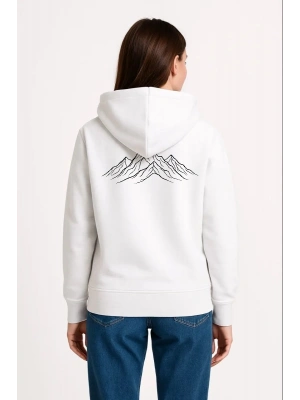 Kadın Nihilist Penguen Özel Tasarım Oversize Kapüşonlu Sweatshirt - Beyaz