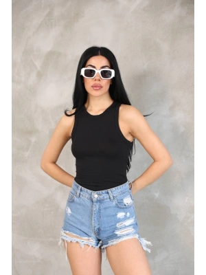 Kolsuz Badi bluz - Siyah -