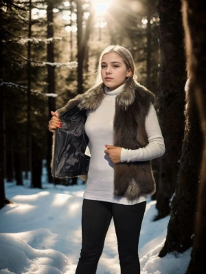 Kolsuz Fermuarlı Yelek - Kahve -