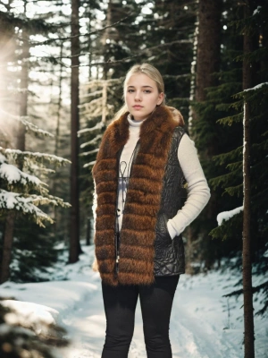 Kolsuz Fermuarlı Yelek - Siyah -