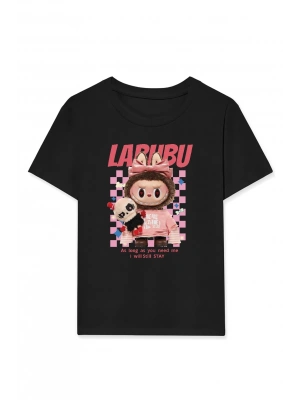 Labubu   Baskılı T-Shirt - Siyah -