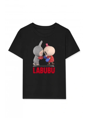 Labubu   Baskılı T-Shirt - Siyah -