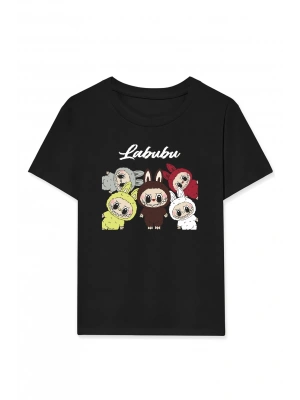 Labubu   Baskılı T-Shirt - Siyah -