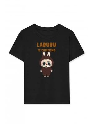Labubu   Baskılı T-Shirt - Siyah -