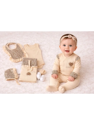 Leopar Desenli 8li Yeni Doğan Seti