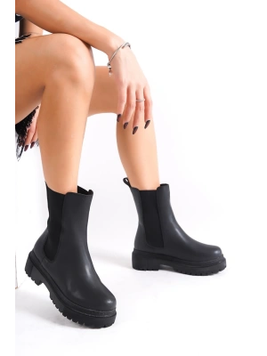 LORA Bağcıksız Lastikli Ortopedik Taban Kadın Bot CST - Siyah