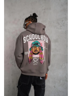 SCHOOL BOY Baskılı Kapüşonlu Sweat - Gri