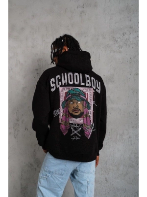 SCHOOL BOY Baskılı Kapüşonlu Sweat - Siyah -