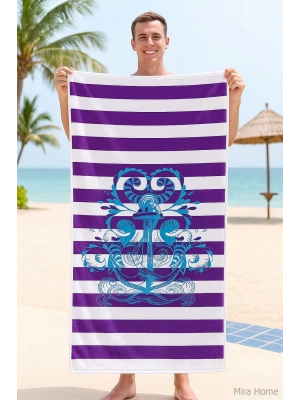 SeaDream Tropikal Desenli Plaj Havlusu 70X140 Cm Çapa