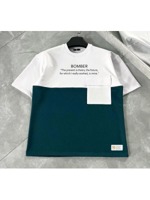 Torba Cep Detaylı  Parçalı T-Shirt - Lacivert -