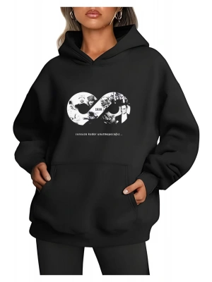 Üç İplik kapüşonlu 10 Kasıma Özel SweatShirt - Siyah -