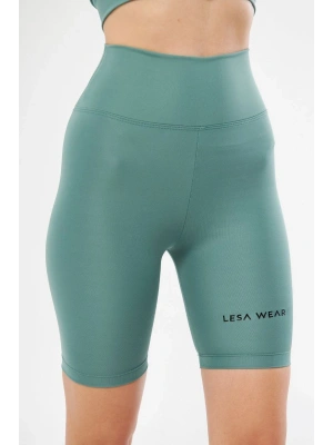 Yüksek Bel Biker Sporcu Şort - Mint Yeşili