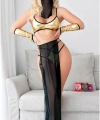 Bicomi Siyah-Sarı Peçeli Seksi Dansöz Kostümü