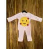 BİÇOMİ 3-12 aylık emoji detalı takım pembe