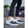 BİÇOMİ KB-X155 Kuback Siyah Cilt Beyaz Cilt Detaylı Beyaz Yüksek Taban Günlük Spor Ayakkabı