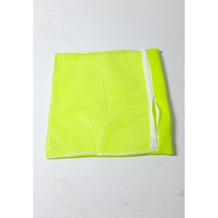 Sarı- Fermuarlı - Hassas Çamaşır Terlik  Ayakkabı Yıkama Filesi Büyük Boy